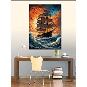 Kanvas Tablo Yelkenli Ve Deniz Manzarası 70x100 cm