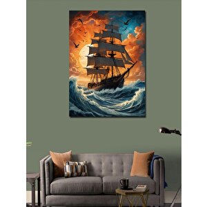 Kanvas Tablo Yelkenli Ve Deniz Manzarası 70x100 cm
