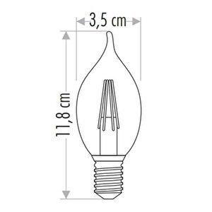 4w Rustik Led Kıvrık Buji Ampul E14 Amber Ct-4281