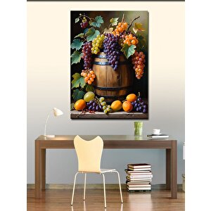 Kanvas Tablo Meyve Ve Üzüm Sepeti 50x70 cm