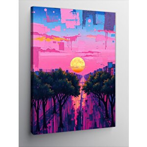 Kanvas Tablo Renkli Orman Manzarası 100x140 cm
