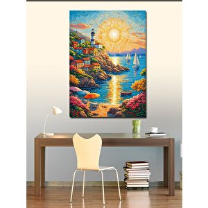 Kanvas Tablo Renkli Sahil Kasabası 50x70 cm