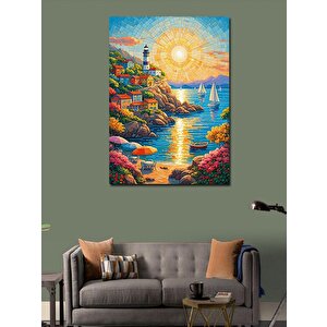 Kanvas Tablo Renkli Sahil Kasabası 50x70 cm