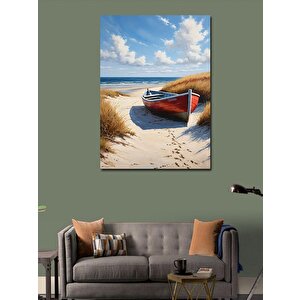 Kanvas Tablo Sahil Ve Yelkenli 70x100 cm
