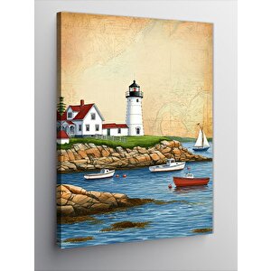 Kanvas Tablo Lighthouse Sahil Manzarası 50x70 cm