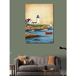 Kanvas Tablo Lighthouse Sahil Manzarası 50x70 cm