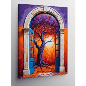 Kanvas Tablo Renkli Kapı Manzarası 50x70 cm