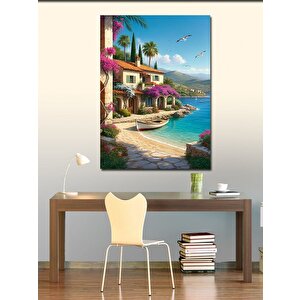 Kanvas Tablo Sahil Evi Manzarası 50x70 cm