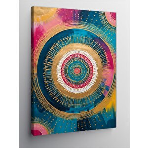 Kanvas Tablo Renkli Daire Mandala 50x70 cm