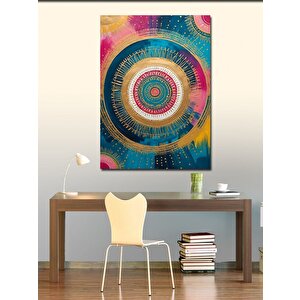 Kanvas Tablo Renkli Daire Mandala 50x70 cm