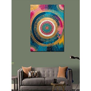 Kanvas Tablo Renkli Daire Mandala 50x70 cm