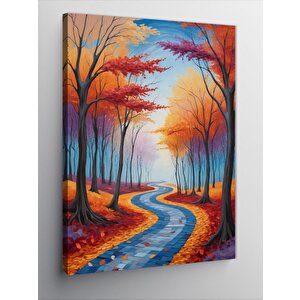 Kanvas Tablo Sonbaharda Orman Yolu 70x100 cm