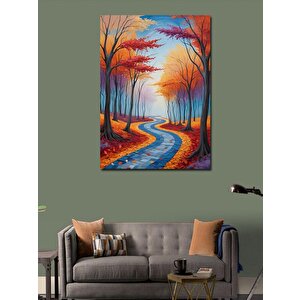 Kanvas Tablo Sonbaharda Orman Yolu 70x100 cm