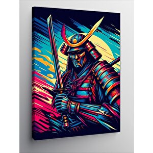 Kanvas Tablo Renkli Samuray 50x70 cm