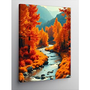 Kanvas Tablo Sonbahar Nehri 100x140 cm