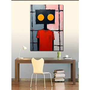 Kanvas Tablo Sarı Gözlü Robot 100x140 cm