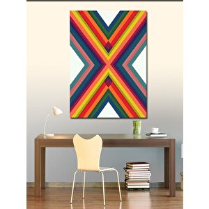 Kanvas Tablo Renkli Çapraz Desen 100x140 cm