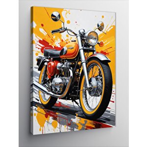 Kanvas Tablo Klasik Kırmızı Motosiklet 70x100 cm