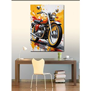 Kanvas Tablo Klasik Kırmızı Motosiklet 70x100 cm
