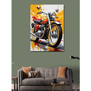 Kanvas Tablo Klasik Kırmızı Motosiklet 70x100 cm