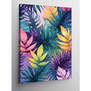 Kanvas Tablo Tropikal Yaprak Desen Çalışması 50x70 cm