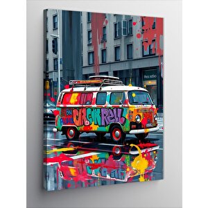 Kanvas Tablo Renkli Minibüs Sanatı 50x70 cm