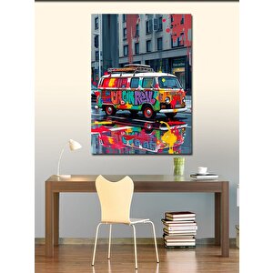 Kanvas Tablo Renkli Minibüs Sanatı 50x70 cm