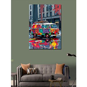 Kanvas Tablo Renkli Minibüs Sanatı 50x70 cm