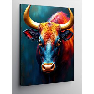 Kanvas Tablo Kırmızı Boğa Portresi 70x100 cm