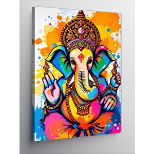 Kanvas Tablo Renkli Hint Tanrısı Ganeşa 50x70 cm