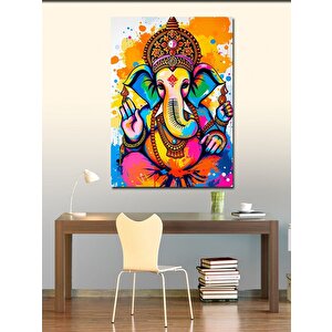 Kanvas Tablo Renkli Hint Tanrısı Ganeşa 50x70 cm