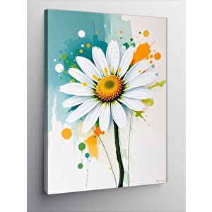 Kanvas Tablo Boya Damlalı Papatya 70x100 cm