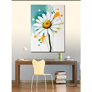 Kanvas Tablo Boya Damlalı Papatya 70x100 cm