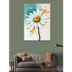 Kanvas Tablo Boya Damlalı Papatya 70x100 cm