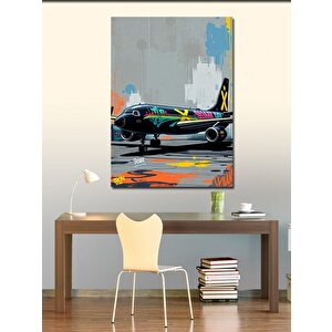 Kanvas Tablo Graffiti Uçak Sanatı 100x140 cm