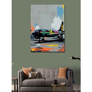 Kanvas Tablo Graffiti Uçak Sanatı 100x140 cm