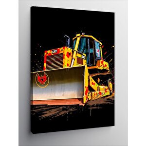 Kanvas Tablo Devasa Sarı İş Makinesi 50x70 cm