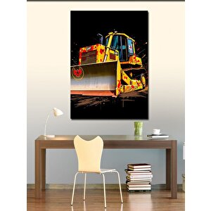 Kanvas Tablo Devasa Sarı İş Makinesi 50x70 cm
