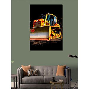 Kanvas Tablo Devasa Sarı İş Makinesi 50x70 cm
