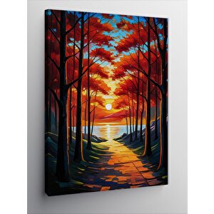 Kanvas Tablo Sonbahar Orman Yolu 50x70 cm