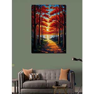 Kanvas Tablo Sonbahar Orman Yolu 50x70 cm