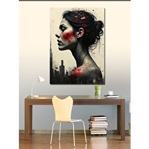 Kanvas Tablo Kırmızı Boyalı Kadın 70x100 cm