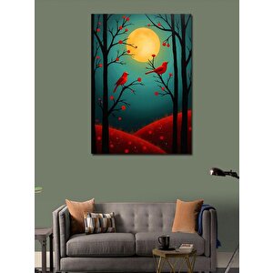 Kanvas Tablo Ay Işığında Kuşlar 100x140 cm