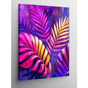 Kanvas Tablo Renkli Yaprak Tasarımı 70x100 cm