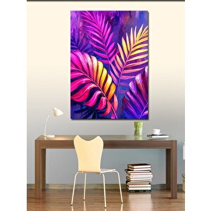 Kanvas Tablo Renkli Yaprak Tasarımı 70x100 cm