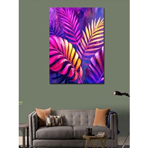Kanvas Tablo Renkli Yaprak Tasarımı 70x100 cm
