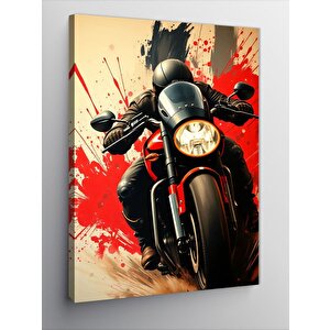 Kanvas Tablo Hızlı Siyah Motosiklet 70x100 cm
