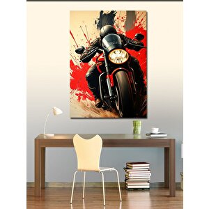 Kanvas Tablo Hızlı Siyah Motosiklet 70x100 cm