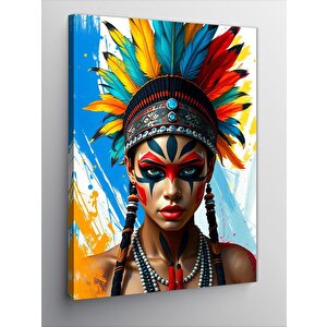 Kanvas Tablo Geleneksel Savaşçı Kadın 100x140 cm