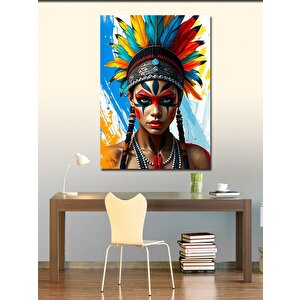 Kanvas Tablo Geleneksel Savaşçı Kadın 100x140 cm